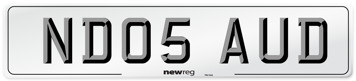 ND05 AUD Number Plate from New Reg